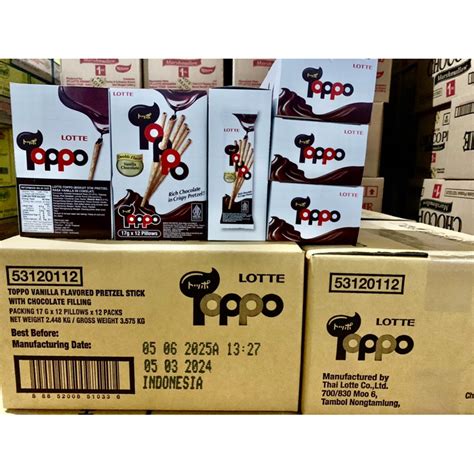 Jual Toppo Biskuit Stik Vanilla Isi Chocolate Kemasan Box Isi