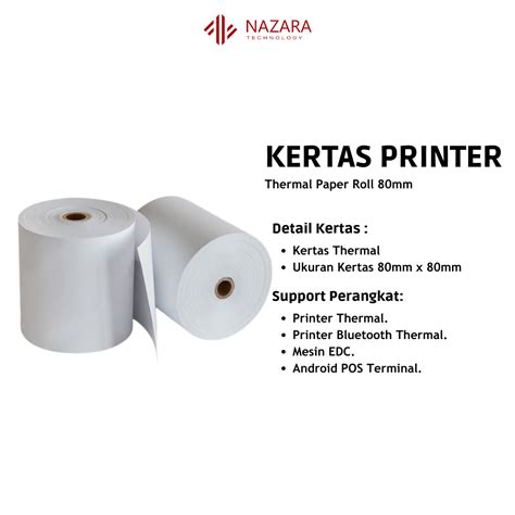 Kertas Thermal 80mm X 80mm Nazara Online Shop