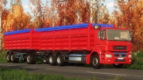 Kamaz 5490 Tandem Prisep Anhänger v1 0 0 0 FS25 Mod FS22 Mod