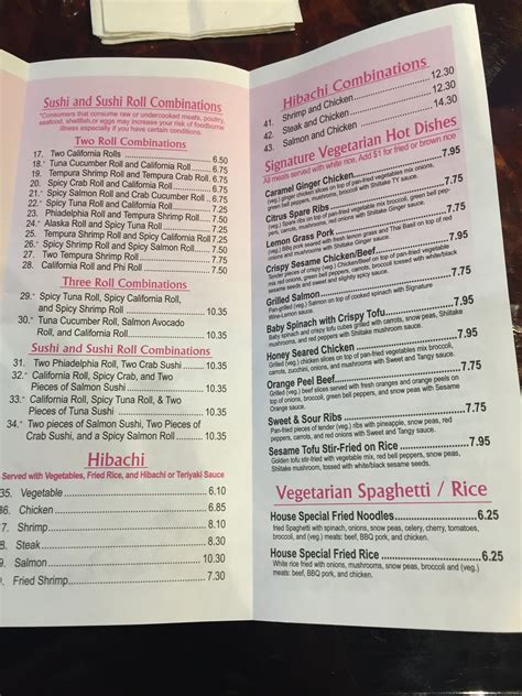 Menu At Mt Fuji Restaurant Louisville