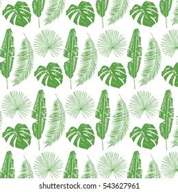 Palm Tree Leaves Pattern Stock Vector (Royalty Free) 542546059