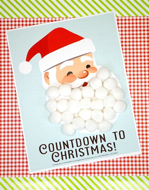 Santa Christmas Countdown Printable - Happiness is Homemade