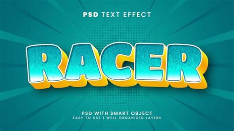 Premium PSD Racer Editable Text Effect In Speed And Sport Text Style