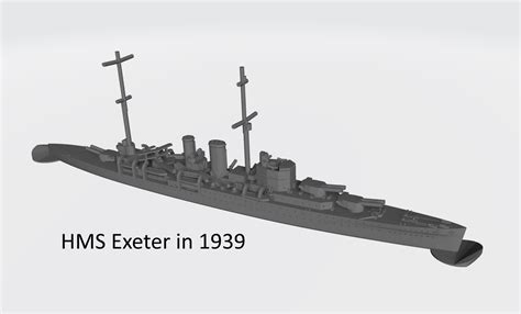 STL file HMS Exeter (1939) ️ ・Model to download and 3D print・Cults