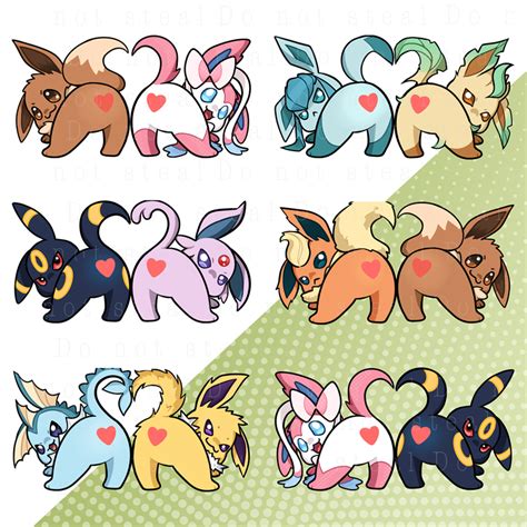 Pok Mon Eevee Emotes Pack Booty Heart Set For Twitch Discord