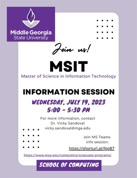 Virtual MSIT Graduate Information Session - July 19