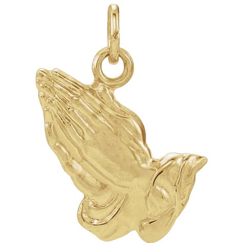 K Yellow Gold Praying Hands Pendant