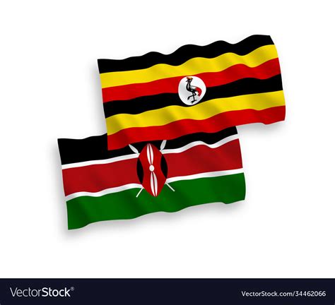 Flags Uganda And Kenya On A White Background Vector Image