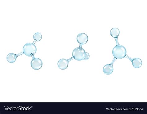 Glass Molecules Model Reflective And Refractive Vector Image