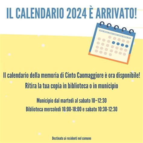 Il Calendario Della Memoria Di Cinto Caomaggiore Ora Disponibile