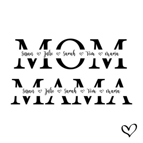 Mom Svg Mother Svg Mothers Day Svg Mom Split Name Frame Svg Mum Svg Mom Cut File Mom