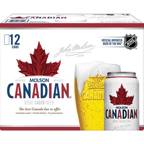 Molson Canadian Lager Beer, 12 Pack, 12 fl. oz. Cans, 5% ABV | Lagers ...