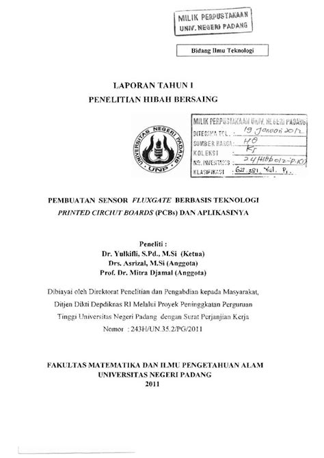 Pdf Laporan Tahun I Penelitian Hibah Bersaingrepository Unp Ac Id