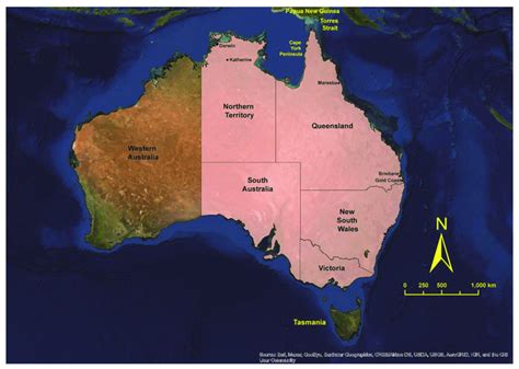 Map Of Australia And Papua New Guinea Showing Locations Discussed In