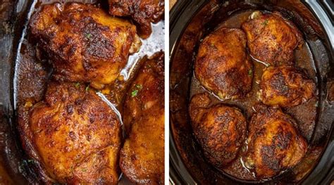 Slow Cooker Rotisserie Chicken Thighs Recipe Dinner Then Dessert