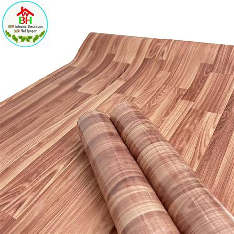 Bhw Wallpaper Wood Design Pvc Waterproof Self Adhesive Wall Sticker C