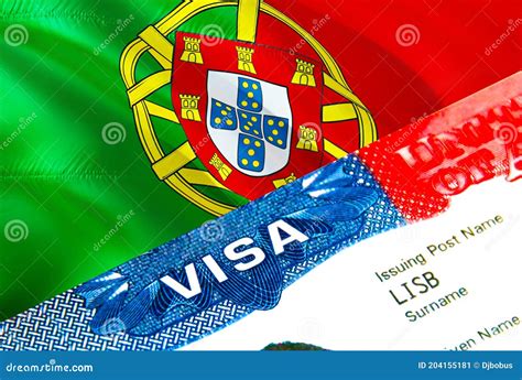 Portugal Immigration Visa Closeup Visa To Portugal Focusing On Word