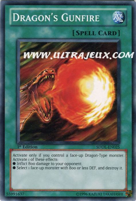 Dragon S Gunfire Sddl En Carte Yu Gi Oh Cartes L Unit Anglais