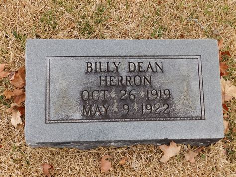 Billy Dean Herron 1919 1922 Homenaje De Find A Grave