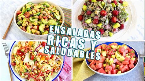 Ensaladas Ricas F Ciles Y Saludables Youtube