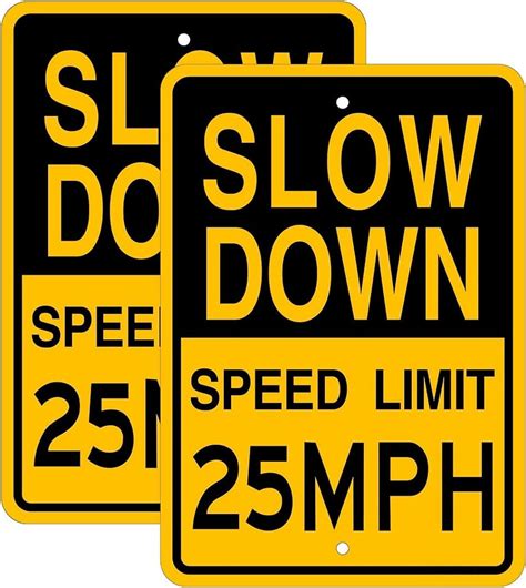 Pack Speed Limit Mph Sign X Slow Down Traffic Sign Uv