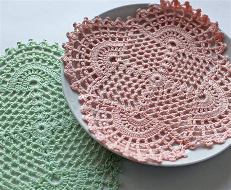 Small Square Doilies Crochet Cotton Table Decoration Lace Center