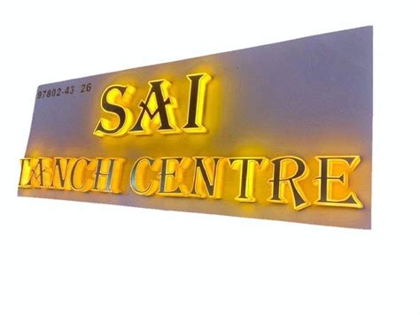 Yellow And White Outdoor Acrylic Letter Led Sign Board X Feet Lxw