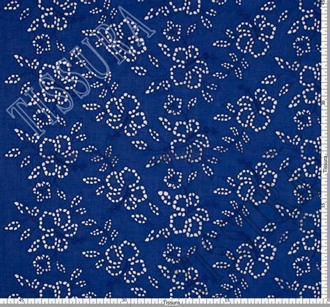 Blue Embroidered Cotton Fabric: 100% Cotton Fabrics from Switzerland by ...