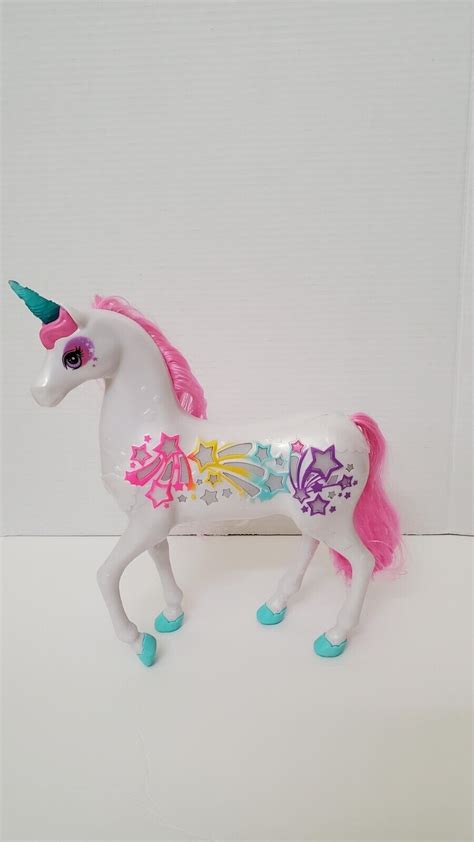 Barbie Dreamtopia Brush N Sparkle Unicorn White Body Pink Hair Lights