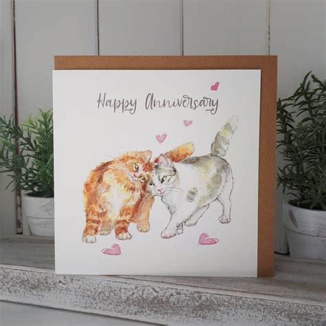 Cat Happy Anniversary Card Cats Love Card Cat Lovers Card Anniversary Card Wedding Anniversary