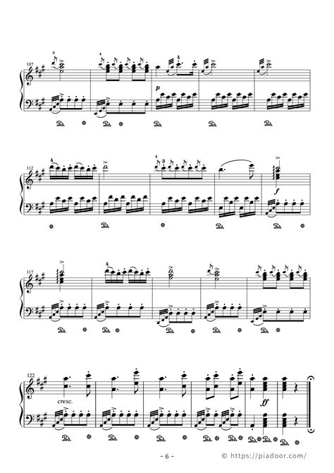 Turkish March Sheet Music For Piano Original Letters Finger Numbers 【piadoor】