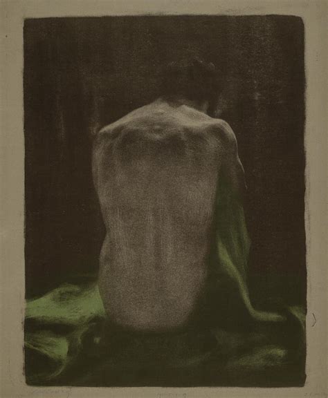 Female nude seen from the back with green shawl 1903 Käthe Kollwitz