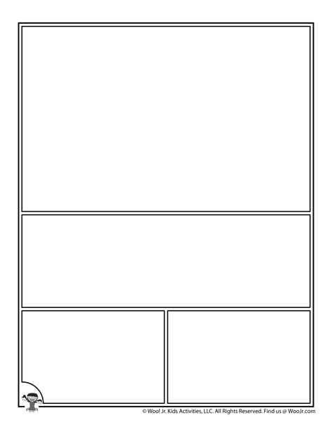 Printable Blank Comic Book Page Woo Jr Kids Activities Childrens