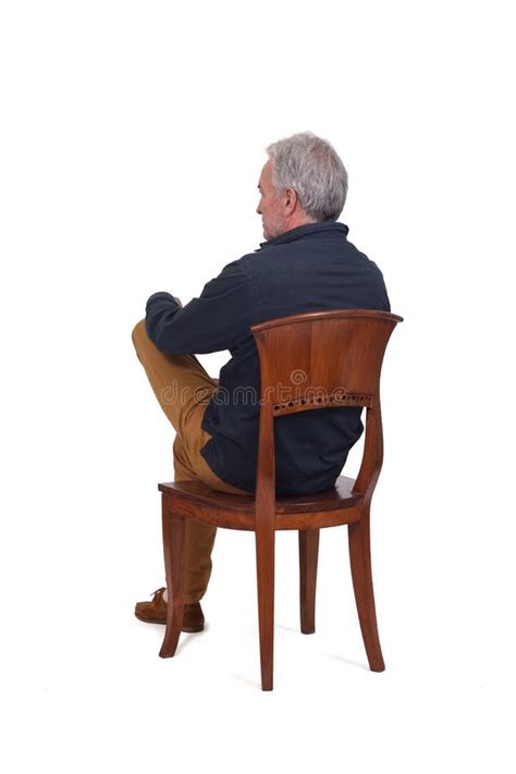 Man Sitting Chair Back View Full Image Stock Photos Free