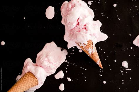 Ice Cream Cone Melting Del Colaborador De Stocksy Pink House