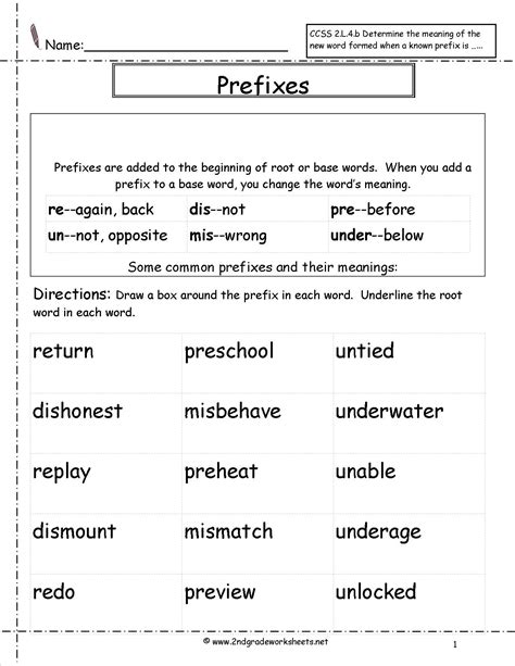 Suffix And Prefix Worksheet For Grade 5 Pdf