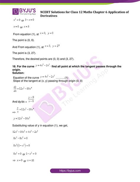 NCERT Solutions For Class 12 Maths Chapter 6 Applications Of Derivative