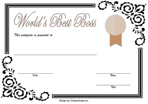 Printable Best Boss Certificate Template - Printable Word Searches