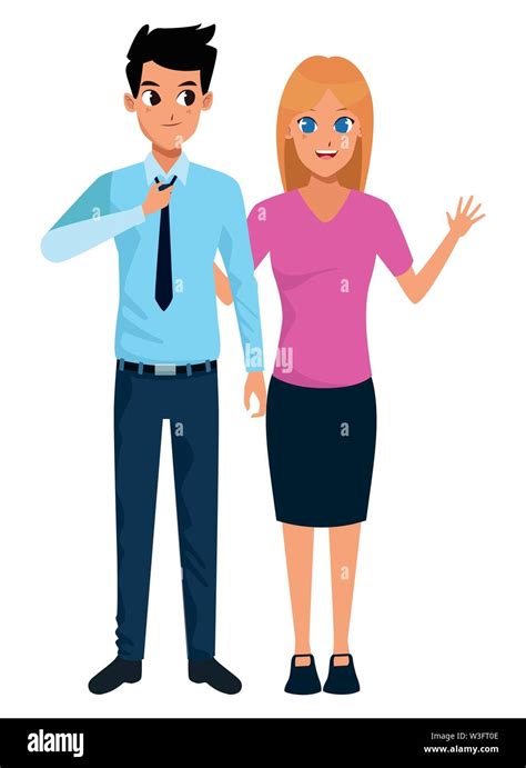 Adulto Joven Pareja Saludo Cartoon Imagen Vector De Stock Alamy