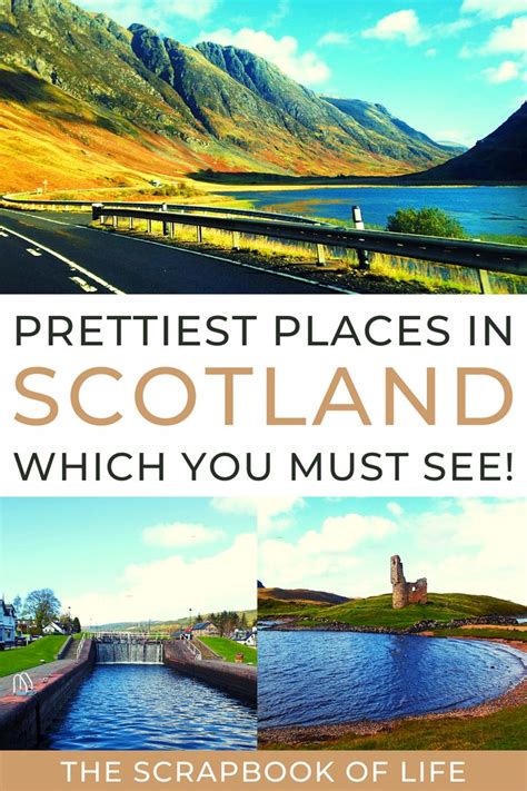 The Scottish Countryside With Text Overlay That Reads Prettiest Places