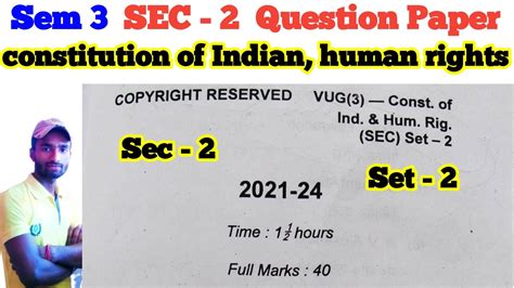 Semester 3 Sec Set W Question Paper L Vbu Senester 3 Sec Paper Set 2 Sec Objective Question Sec