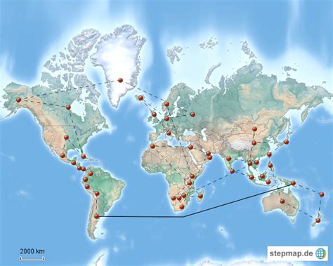 Stepmap Unsere Weltreise Landkarte F R Welt