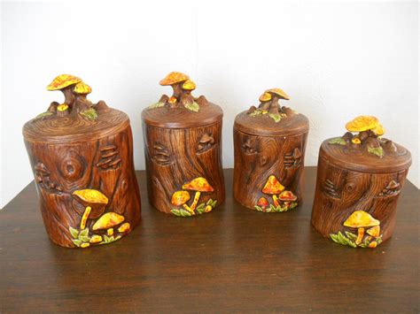 Vintage Mushroom Canister Set Of Ceramic