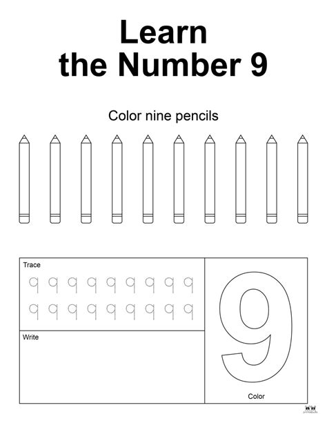 Number 9 Tracing Worksheets 15 Free Pages Printabulls