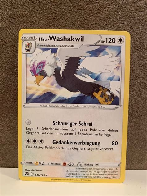 Pokemon Hisui Washakwil Rare Silberne Sturmwinde DE 149 195 Kaufen