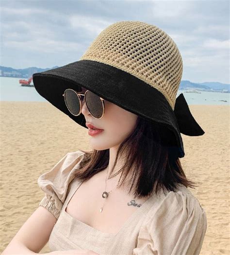 Women Floppy Sun Beach Straw Hats Wide Brim Packable Summer Cap Us Summer Hats For Women