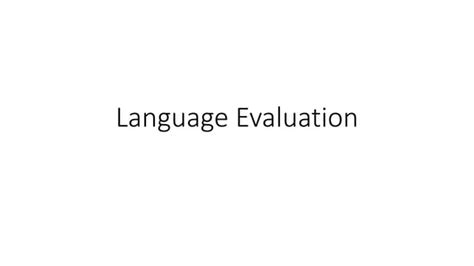 language evaluation pptx