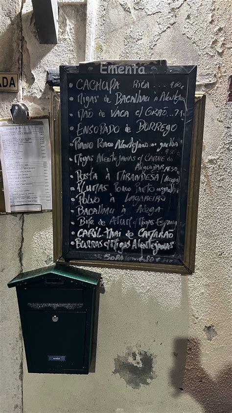 Menu Em Adega De Carnide Restaurante Lisboa Rua Neves Costa