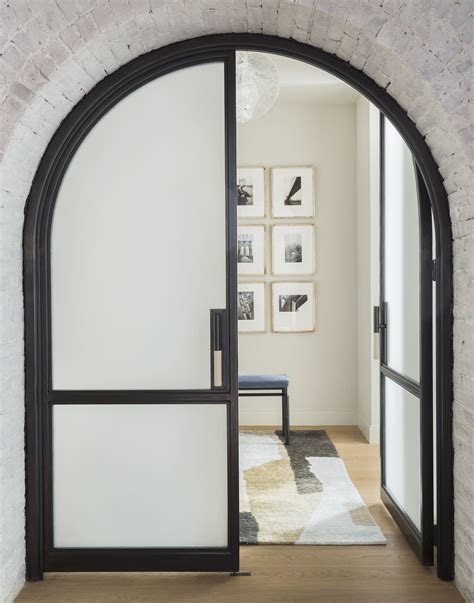 Arched Interior Doorway With Black Steel And Frosted Glass Studio Db