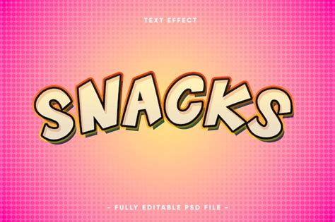 Premium Psd Snacks Text Effect Psd